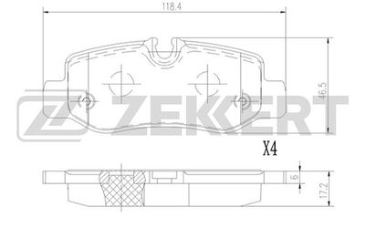 BS2956 ZEKKERT Комплект тормозных колодок, дисковый тормоз