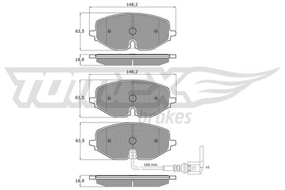 TX6009 TOMEX Brakes Комплект тормозных колодок, дисковый тормоз