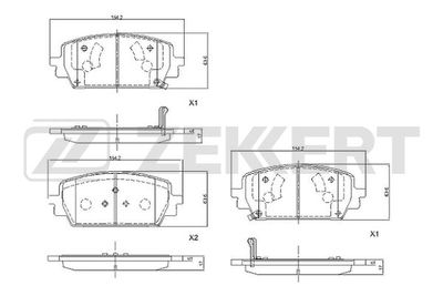 BS1107 ZEKKERT Комплект тормозных колодок, дисковый тормоз