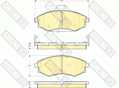 6132599 GIRLING Комплект тормозных колодок, дисковый тормоз