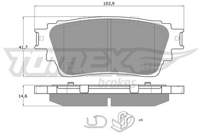 TX1598 TOMEX Brakes Комплект тормозных колодок, дисковый тормоз