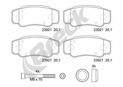239210070300 BRECK Комплект тормозных колодок, дисковый тормоз