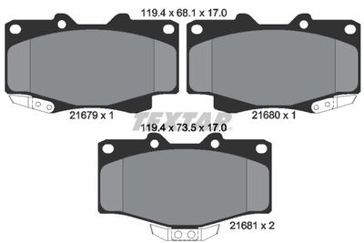 2167907 TEXTAR Комплект тормозных колодок, дисковый тормоз