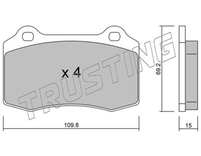 2602 TRUSTING Комплект тормозных колодок, дисковый тормоз