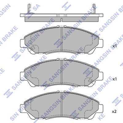 SP1452A Hi-Q Комплект тормозных колодок, дисковый тормоз