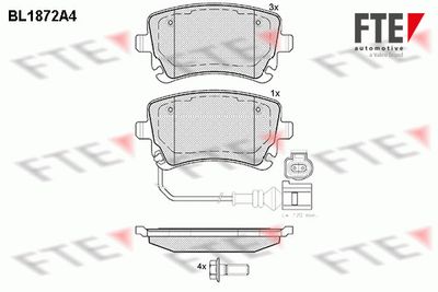 BL1872A4 FTE Комплект тормозных колодок, дисковый тормоз