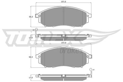 TX1927 TOMEX Brakes Комплект тормозных колодок, дисковый тормоз