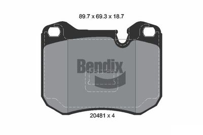 BPD1708 BENDIX Braking Комплект тормозных колодок, дисковый тормоз