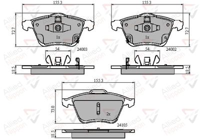 ADB31522 COMLINE Комплект тормозных колодок, дисковый тормоз