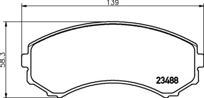 8DB355027551 HELLA Комплект тормозных колодок, дисковый тормоз