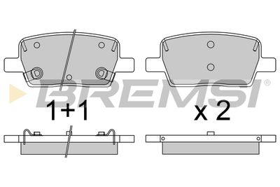 BP3812 BREMSI Комплект тормозных колодок, дисковый тормоз