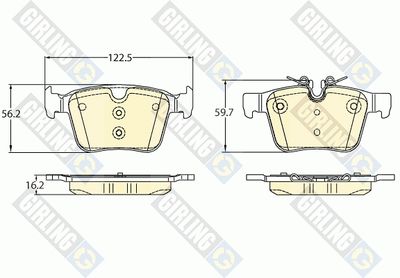 6121102 GIRLING Комплект тормозных колодок, дисковый тормоз