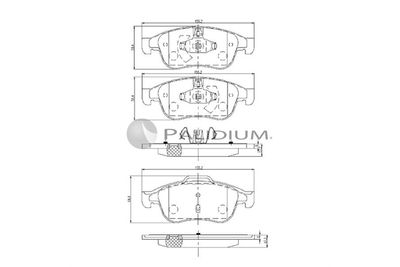 P11115 ASHUKI by Palidium Комплект тормозных колодок, дисковый тормоз