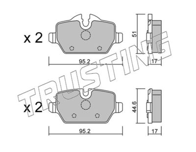 6570 TRUSTING Комплект тормозных колодок, дисковый тормоз