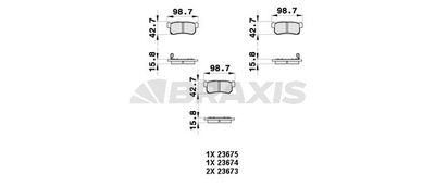 AB0359 BRAXIS Комплект тормозных колодок, дисковый тормоз