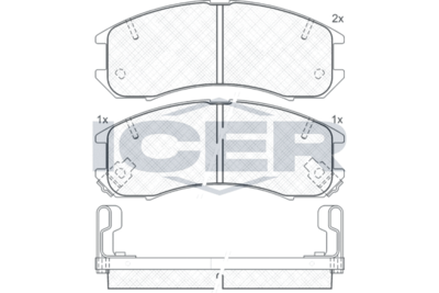 180795 ICER Комплект тормозных колодок, дисковый тормоз
