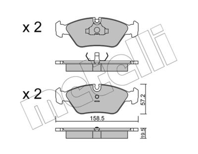 2200910 METELLI Комплект тормозных колодок, дисковый тормоз