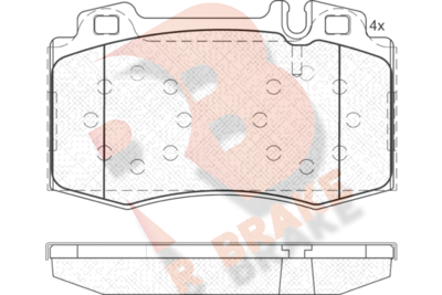 RB1389 R BRAKE Комплект тормозных колодок, дисковый тормоз