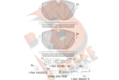 RB2399 R BRAKE Комплект тормозных колодок, дисковый тормоз