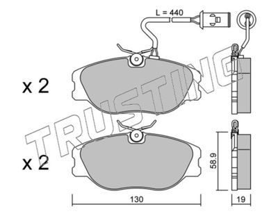 0740 TRUSTING Комплект тормозных колодок, дисковый тормоз