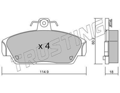 1230 TRUSTING Комплект тормозных колодок, дисковый тормоз