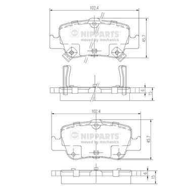 J3612033 NIPPARTS Комплект тормозных колодок, дисковый тормоз