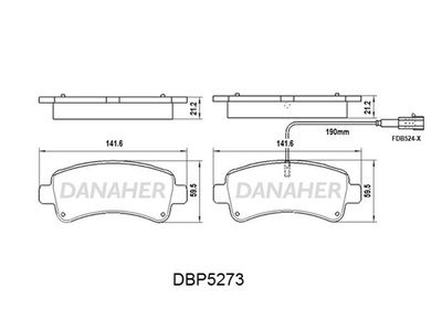 DBP5273 DANAHER Комплект тормозных колодок, дисковый тормоз