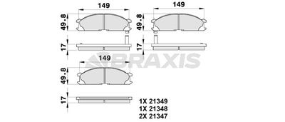 AB0196 BRAXIS Комплект тормозных колодок, дисковый тормоз