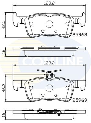 CBP02233 COMLINE Комплект тормозных колодок, дисковый тормоз