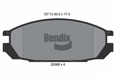 BPD1683 BENDIX Braking Комплект тормозных колодок, дисковый тормоз