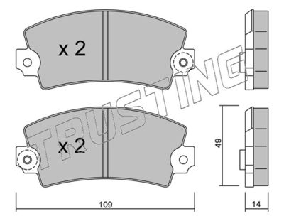 0051 TRUSTING Комплект тормозных колодок, дисковый тормоз