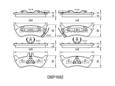 DBP1692 DANAHER Комплект тормозных колодок, дисковый тормоз