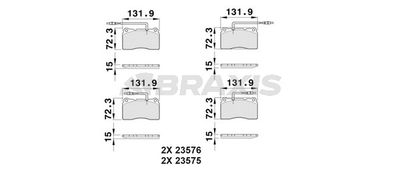 AB0527 BRAXIS Комплект тормозных колодок, дисковый тормоз