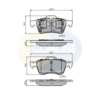 CBP0946 COMLINE Комплект тормозных колодок, дисковый тормоз