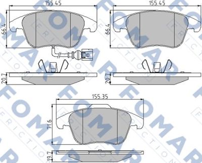 FO862081 FOMAR Friction Комплект тормозных колодок, дисковый тормоз