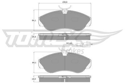 TX11731 TOMEX Brakes Комплект тормозных колодок, дисковый тормоз