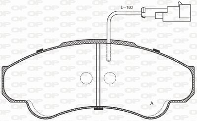 BPA095911 OPEN PARTS Комплект тормозных колодок, дисковый тормоз