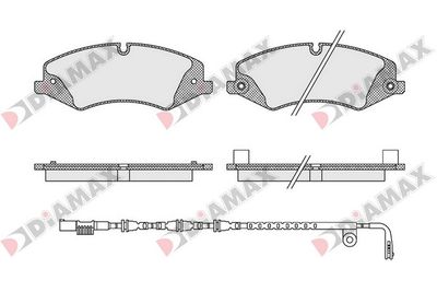 N09509B DIAMAX Комплект тормозных колодок, дисковый тормоз