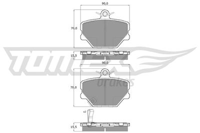 TX1507 TOMEX Brakes Комплект тормозных колодок, дисковый тормоз