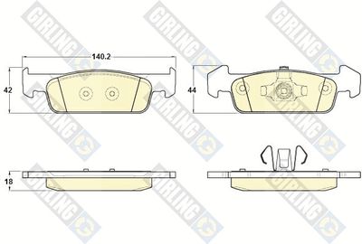 6120182 GIRLING Комплект тормозных колодок, дисковый тормоз