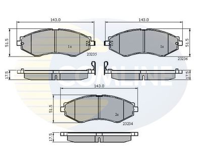 CBP31189 COMLINE Комплект тормозных колодок, дисковый тормоз