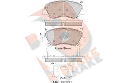 RB2035 R BRAKE Комплект тормозных колодок, дисковый тормоз