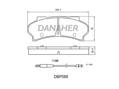 DBP589 DANAHER Комплект тормозных колодок, дисковый тормоз