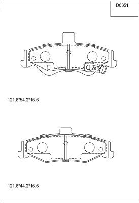 KD6351 ASIMCO Комплект тормозных колодок, дисковый тормоз