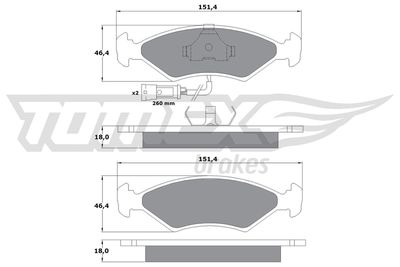 TX10282 TOMEX Brakes Комплект тормозных колодок, дисковый тормоз