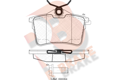 RB1895 R BRAKE Комплект тормозных колодок, дисковый тормоз