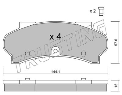 0190 TRUSTING Комплект тормозных колодок, дисковый тормоз