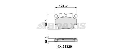 AA0252 BRAXIS Комплект тормозных колодок, дисковый тормоз