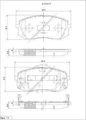 K360A19 NPS Комплект тормозных колодок, дисковый тормоз