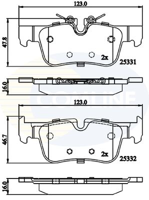 CBP02318 COMLINE Комплект тормозных колодок, дисковый тормоз